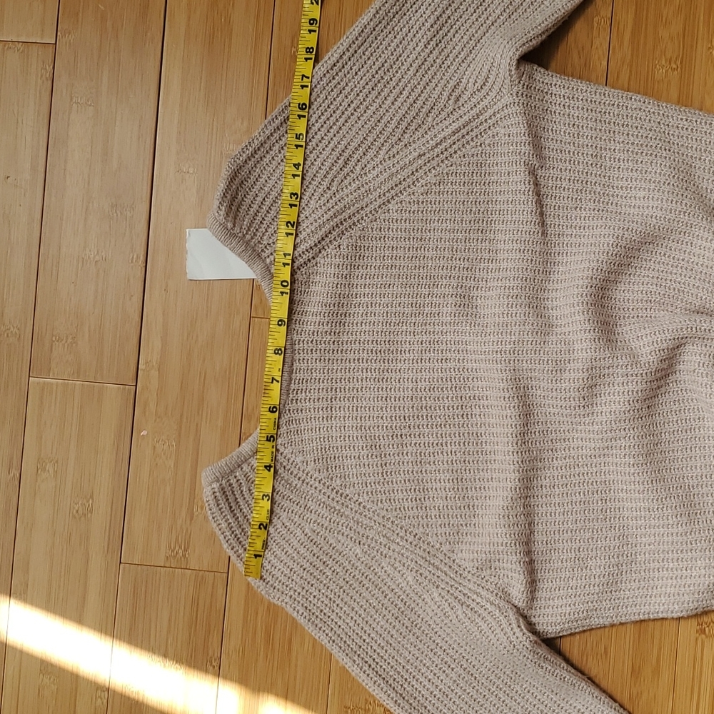 Nordstrom rack Love Tree sexy plunging V back sweater dress neutral taupe beige - Picture 10 of 12